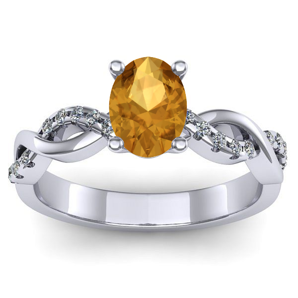 Inel logodna cu citrin oval