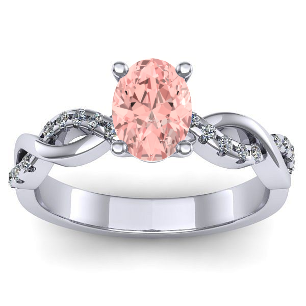 Inel de logodna cu diamant de laborator roz oval