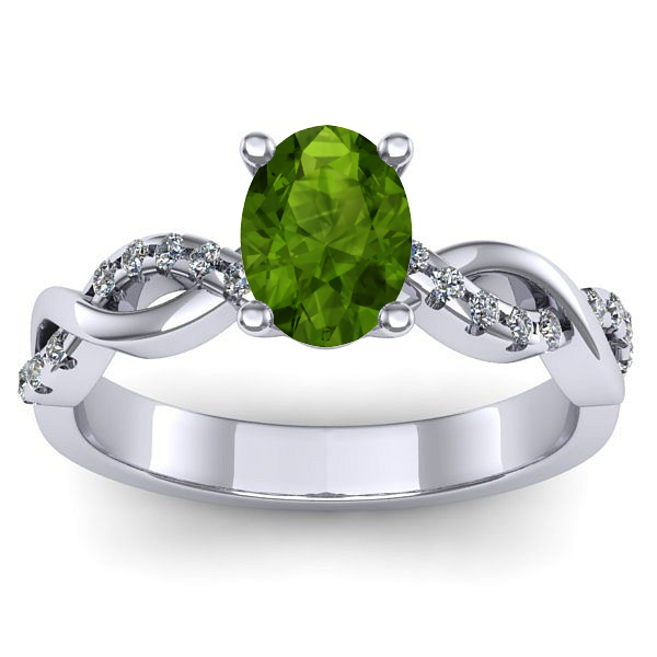 Inel logodna cu peridot oval