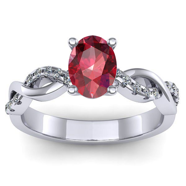 Inel cu rubin oval