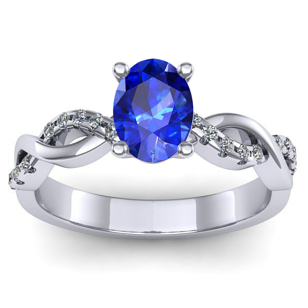 Inel de logodna cu safir oval