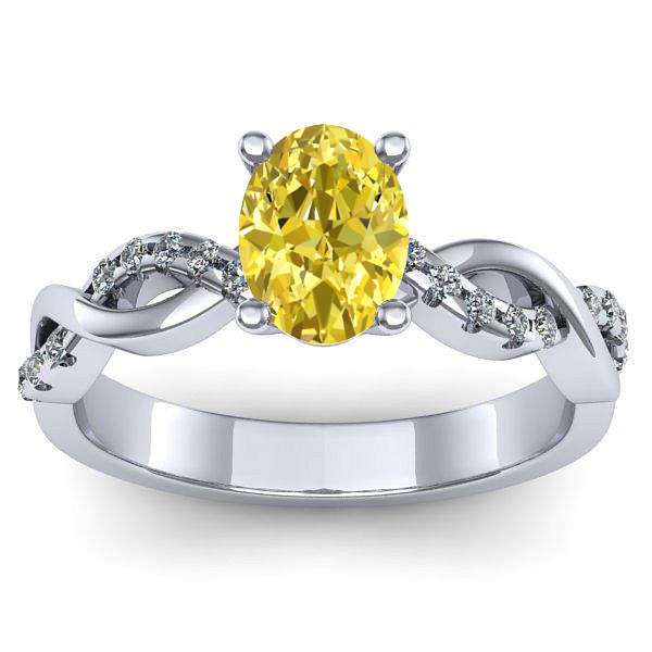 Inel de logodna cu safir galben oval