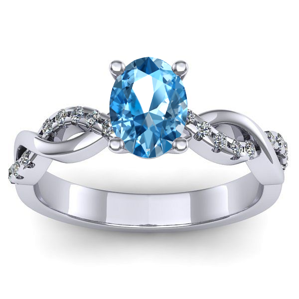 Inel de logodna cu topaz blue oval