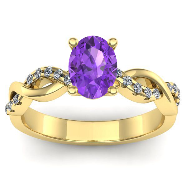 Inel cu ametist oval