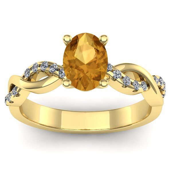 Inel de logodna cu citrin oval