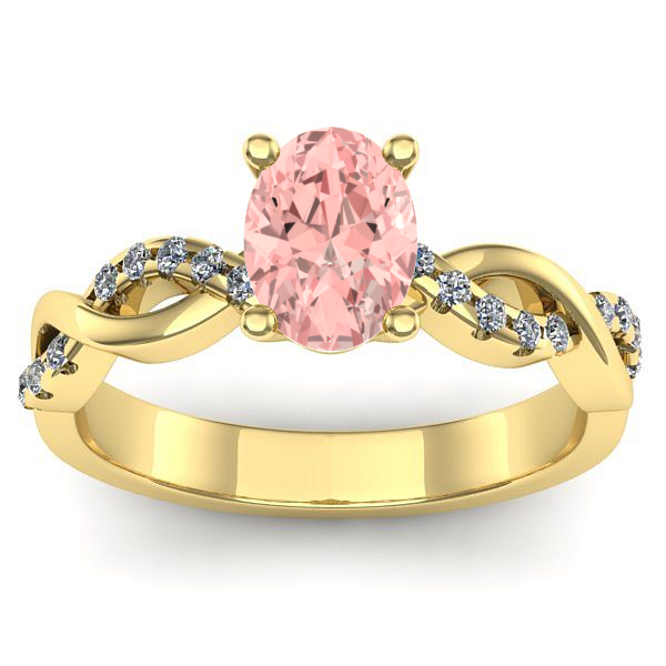Inel de logodna cu diamant de laborator roz oval