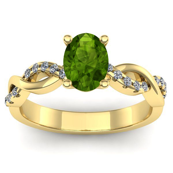 Inel logodna cu peridot oval