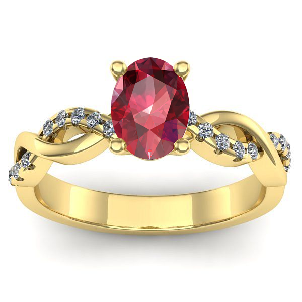 Inel de logodna cu rubin oval