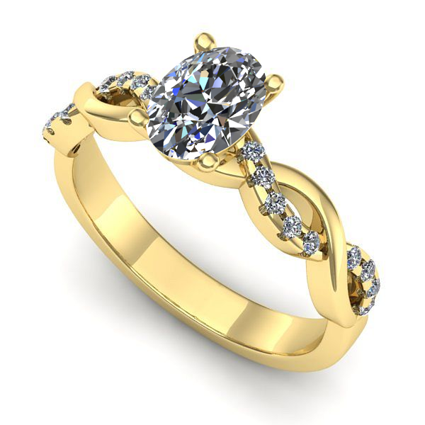 Inel logodna din aur galben cu safir alb