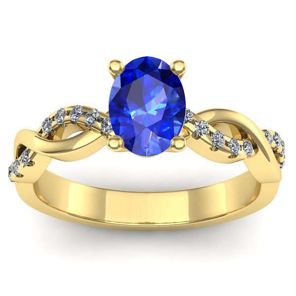 Inel logodna cu safir oval