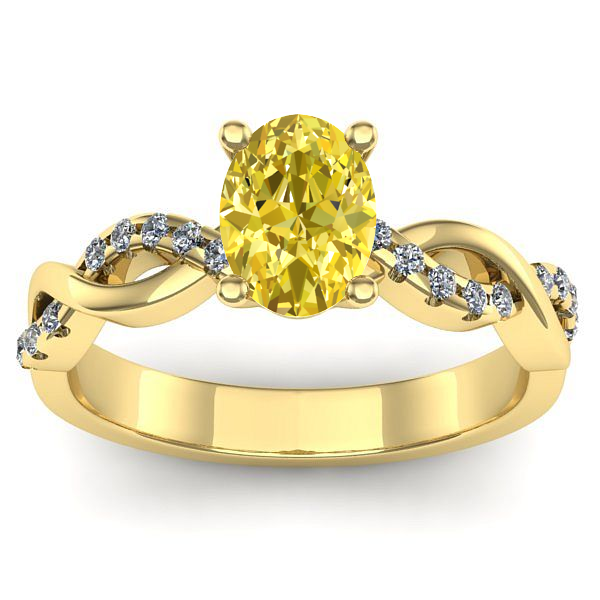 Inel logodna cu safir galben oval