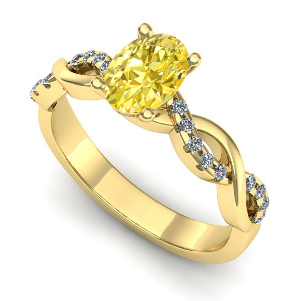 Inel de logodna din aur galben cu safir galben