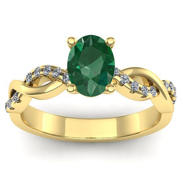 Inel de logodna cu smarald oval