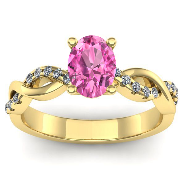 Inel logodna cu safir roz oval