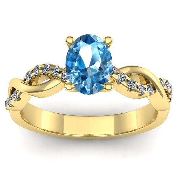 Inel de logodna cu topaz blue oval