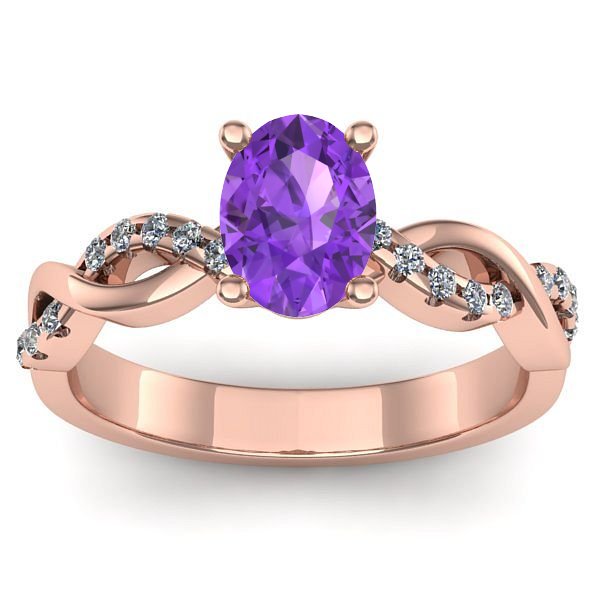 Inel de logodna cu ametist oval