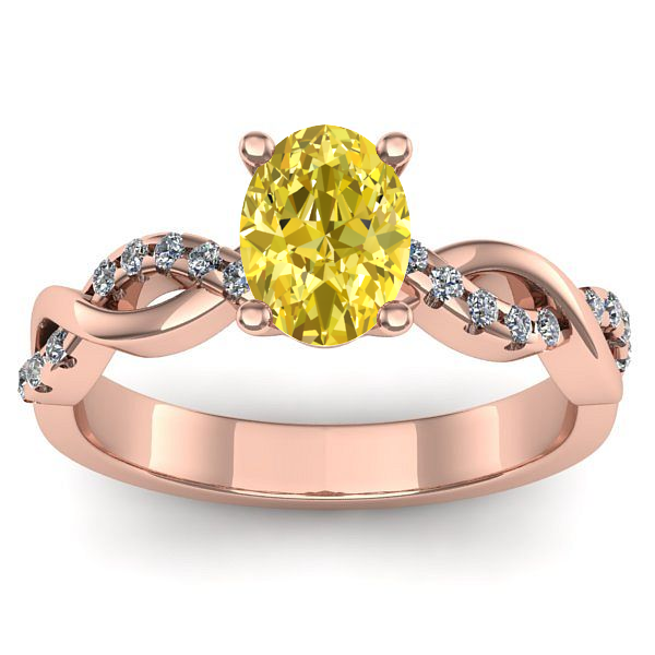 Inel de logodna cu safir galben oval