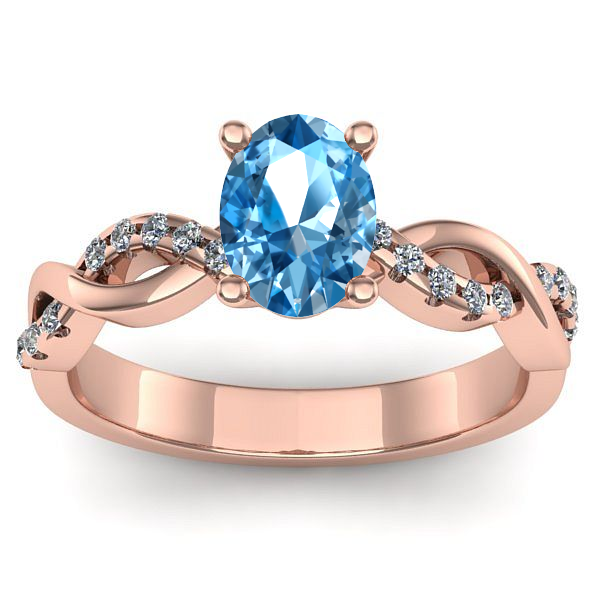 Inel de logodna cu topaz blue oval