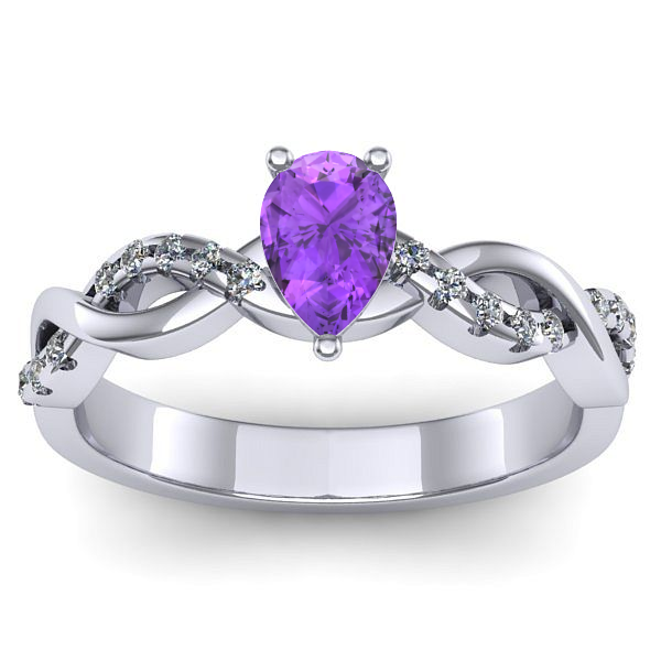 Inel logodna cu ametist lacrima