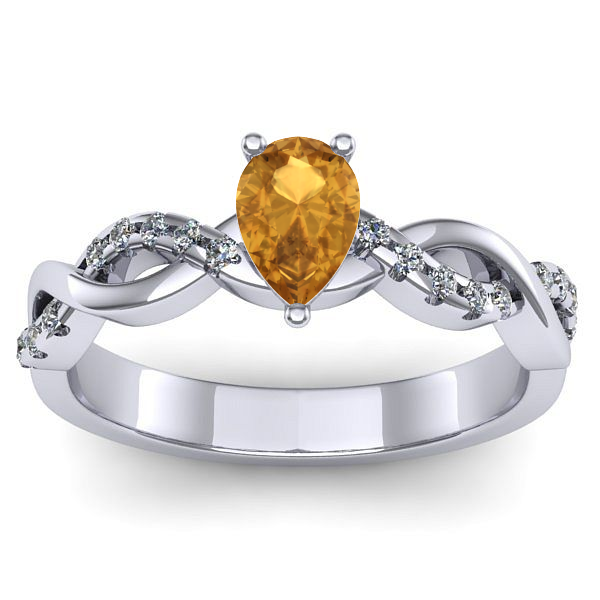 Inel de logodna cu citrin lacrima
