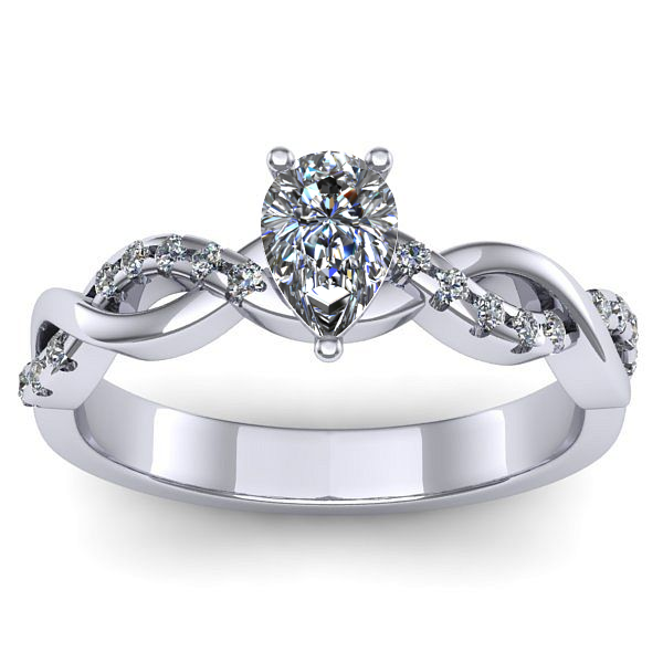 Inel de logodna cu diamant natural pear