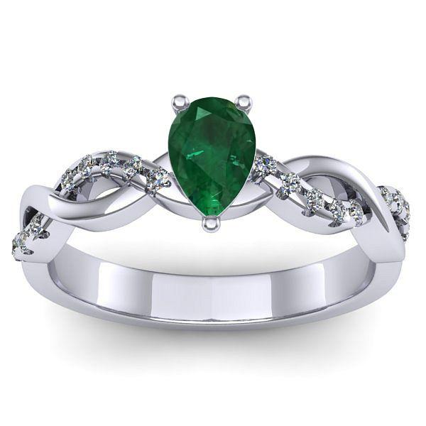 Inel cu smarald lacrima