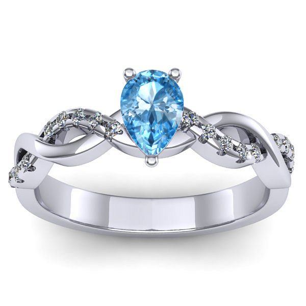 Inel logodna cu topaz blue lacrima