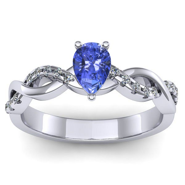 Inel de logodna cu tanzanit lacrima