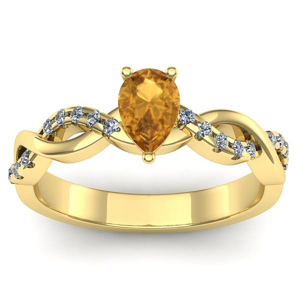 Inel cu citrin lacrima