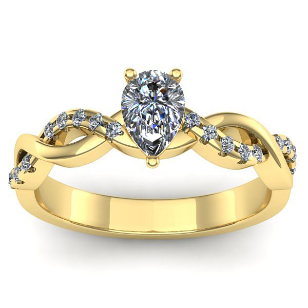 Inel de logodna cu diamant natural pear