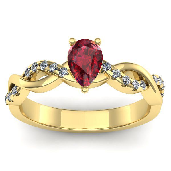 Inel de logodna cu rubin lacrima