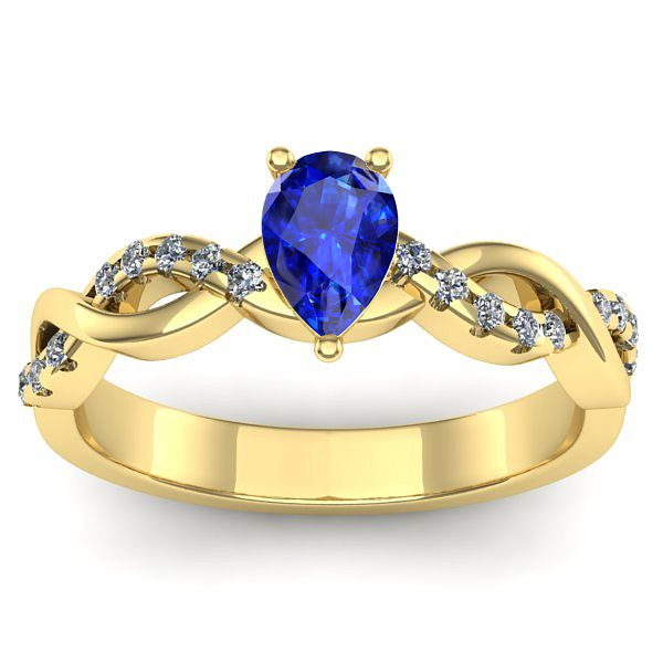 Inel de logodna cu safir lacrima