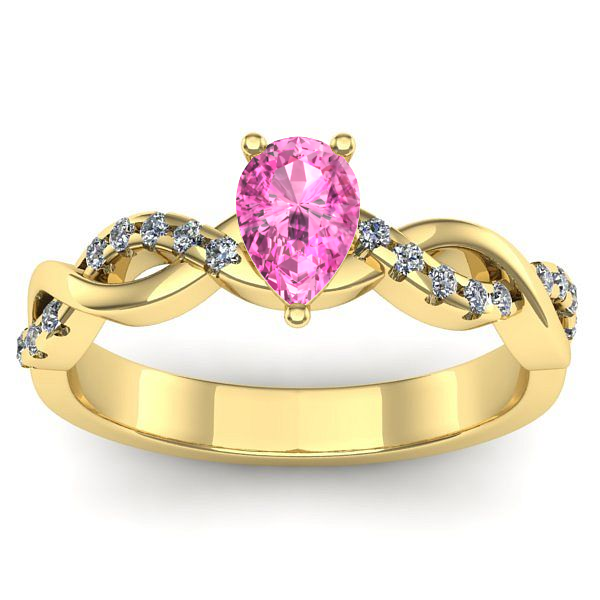 Inel de logodna cu safir roz lacrima