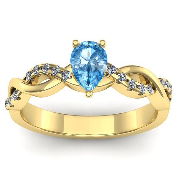 Inel cu topaz blue lacrima