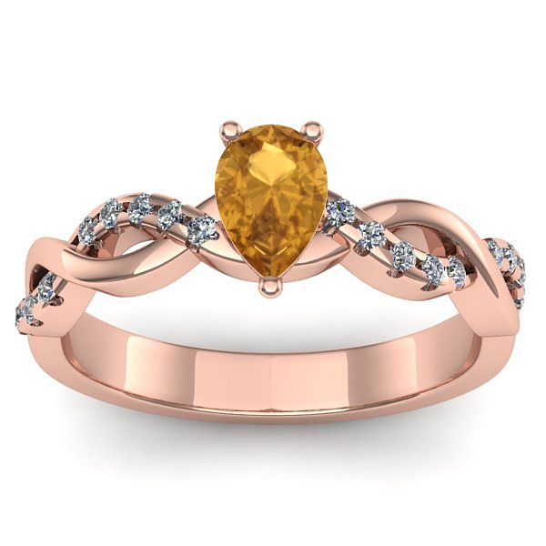 Inel cu citrin lacrima