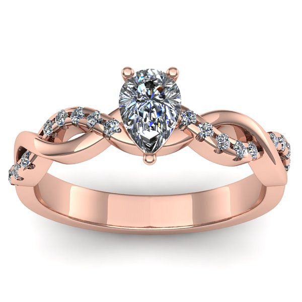 Inel de logodna cu diamant natural pear