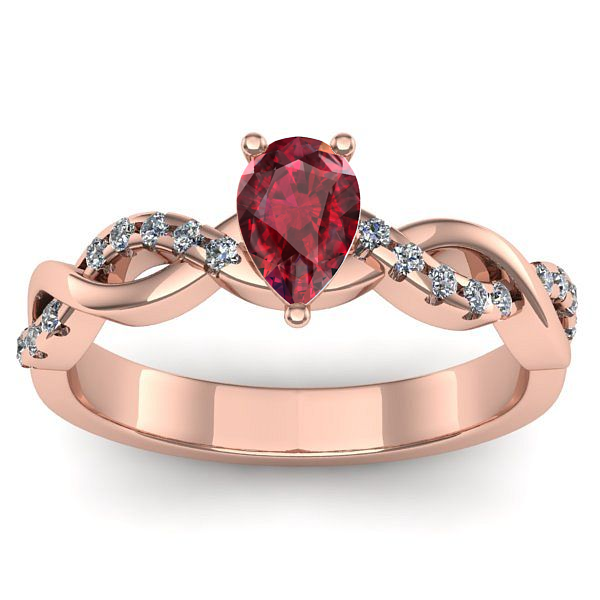 Inel de logodna cu rubin lacrima