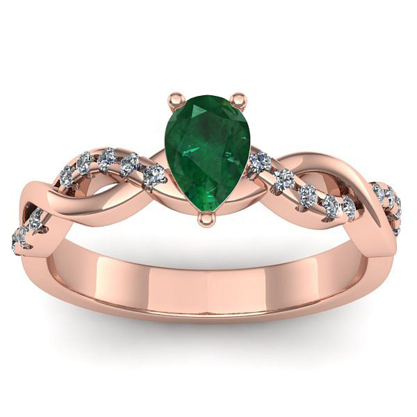 Inel cu smarald lacrima