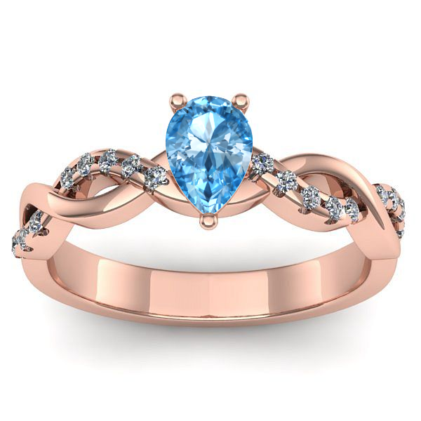 Inel logodna cu topaz blue lacrima