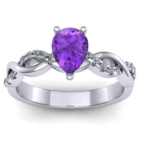 Inel de logodna cu ametist lacrima