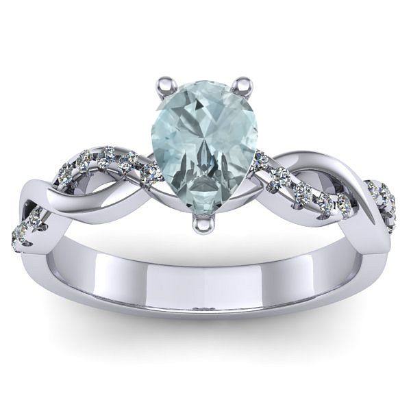 Inel cu aquamarin lacrima