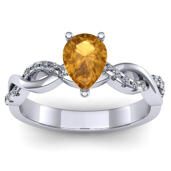 Inel logodna cu citrin lacrima