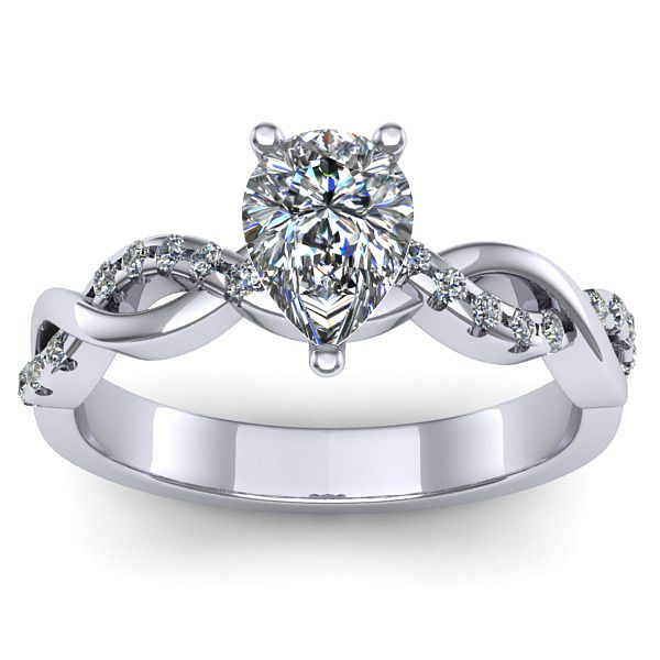 Inel de logodna cu diamant natural pear