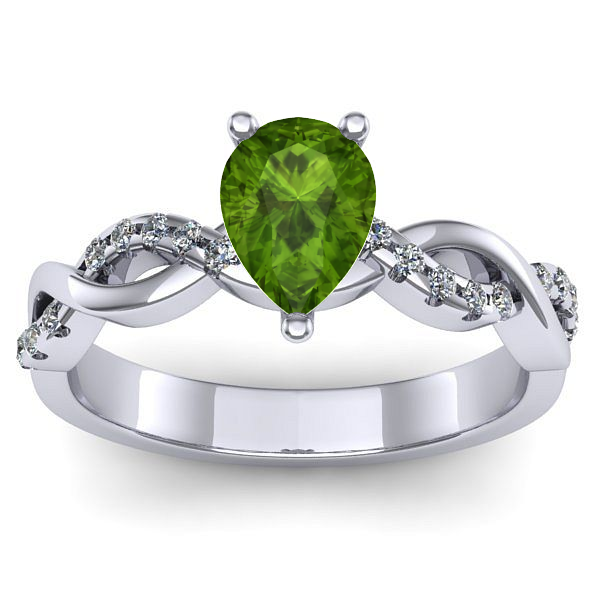 Inel cu peridot lacrima