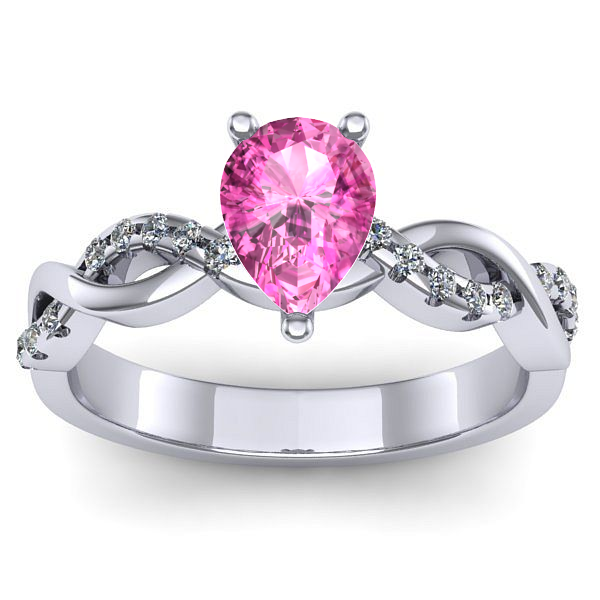 Inel de logodna cu safir roz lacrima