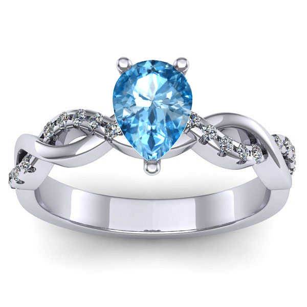 Inel logodna cu topaz blue lacrima