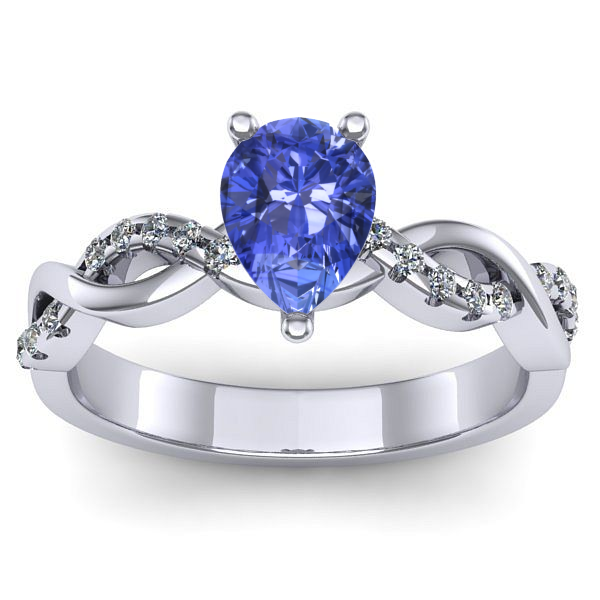 Inel logodna cu tanzanit lacrima
