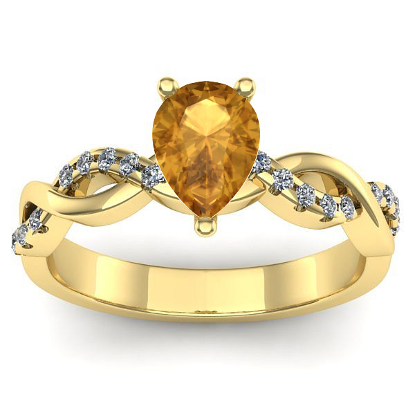 Inel cu citrin lacrima