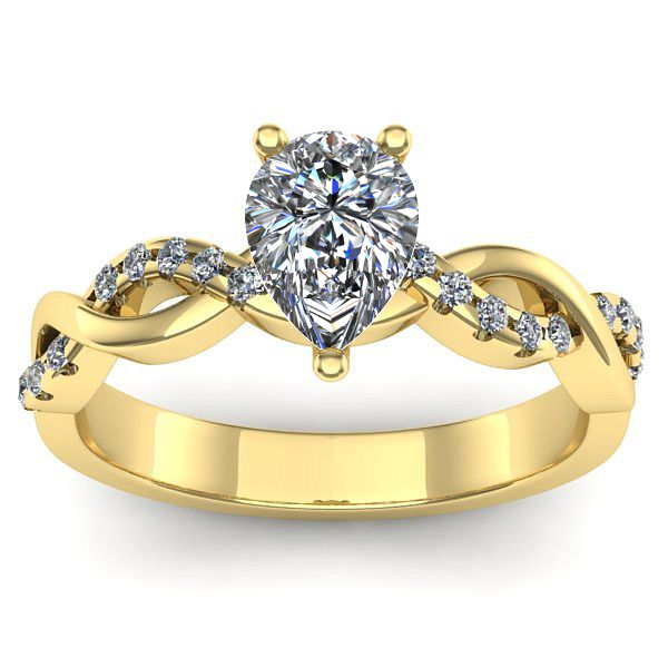 Inel de logodna cu diamant natural pear