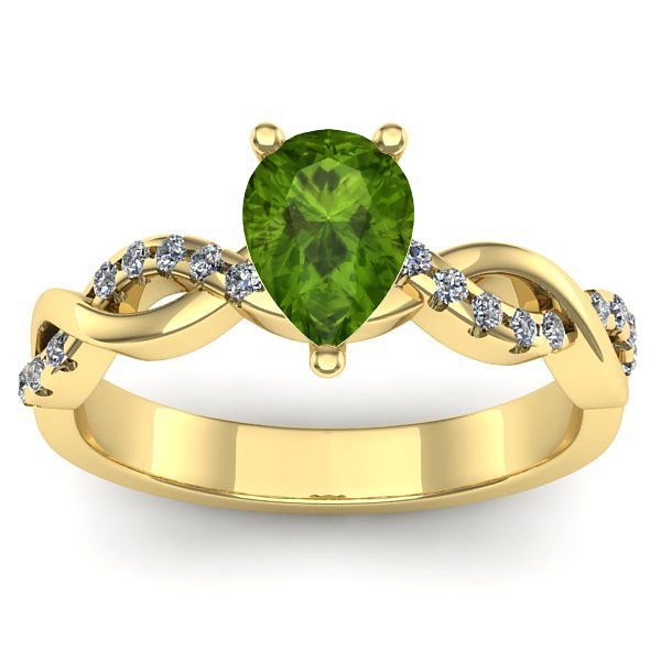 Inel cu peridot lacrima